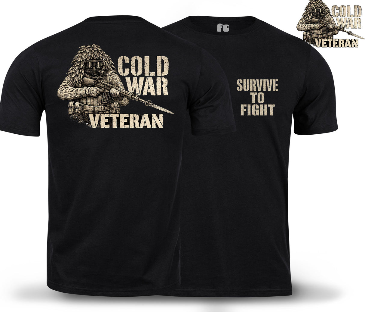 Cold War Veteran - Survive to Fight Double Print T-Shirt