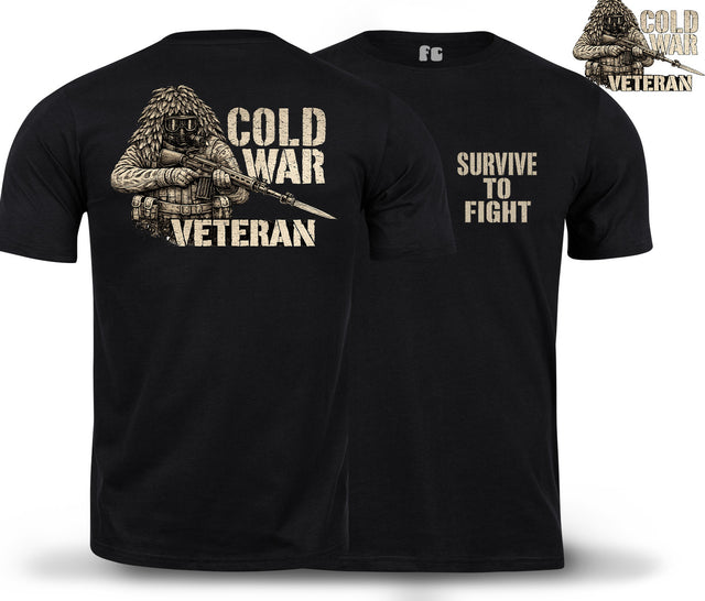 Cold War Veteran - Survive to Fight Double Print T-Shirt