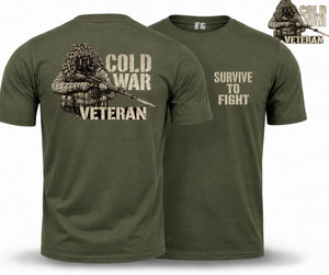 Cold War Veteran - Survive to Fight Double Print T-Shirt