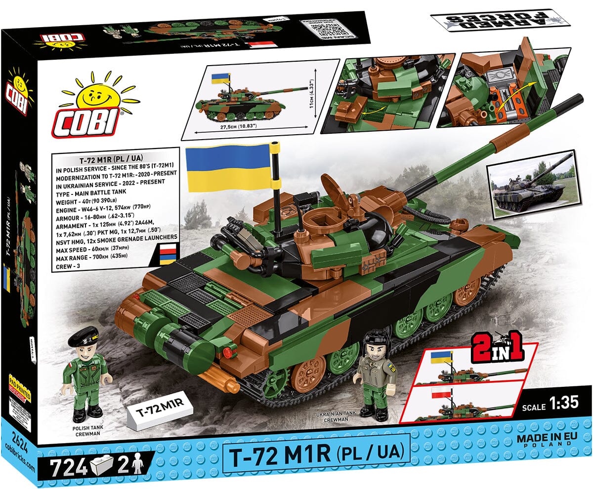 T72 M1R brick tank model COBI 2624 - 724 bricks