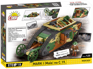 Tank Mark I (Male) no. c19 brick model - COBI 2993 - WWI 878 bricks