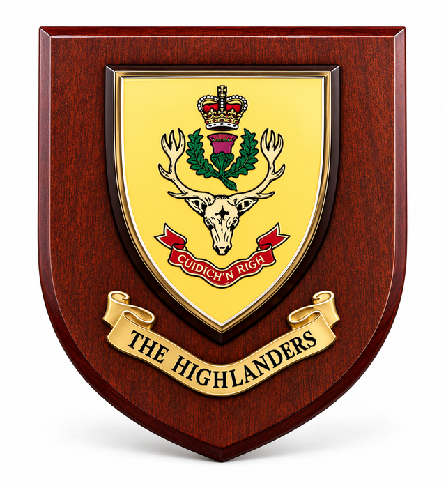 The Highlanders Seaforths, Gordons and Camerons - Wall Shield Plaque
