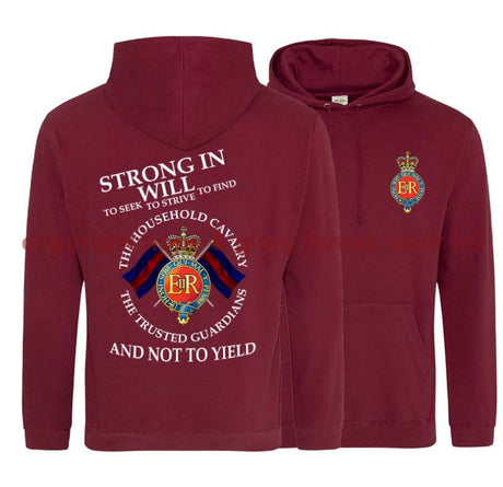 The Household Cavalry Strong In Will Double Side Printed Hoodie