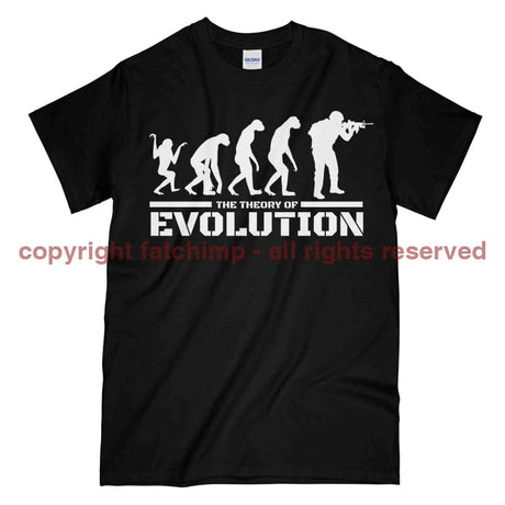 The Theory Of Evolution Military Printed T-Shirt