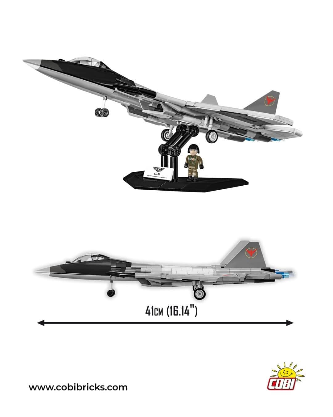 Top Gun SU-57 Felon brick plane model - COBI 5921 - 816 bricks