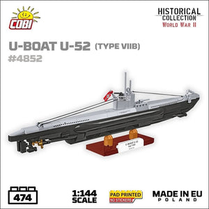 U-Boat U-52 VIIB submarine brick model - COBI 4852 - 470 bricks