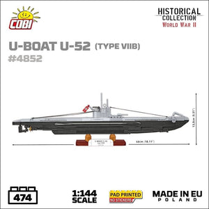 U-Boat U-52 VIIB submarine brick model - COBI 4852 - 470 bricks