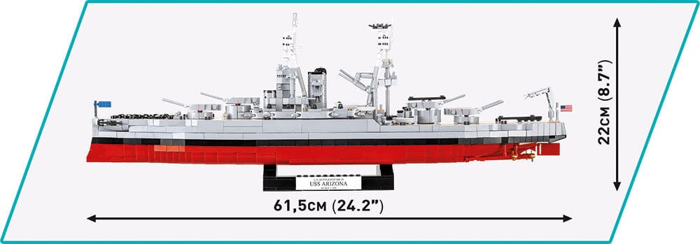 USS Arizona (BB-39) brick model battleship - COBI 4843 - 2046 bricks
