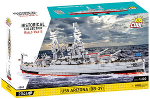 USS Arizona (BB-39) brick model battleship - COBI 4843 - 2046 bricks