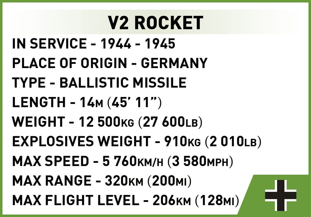 V2 rocket on Meiller vehicle brick model - COBI 3120 - 1210 bricks EXECUTIVE EDITION