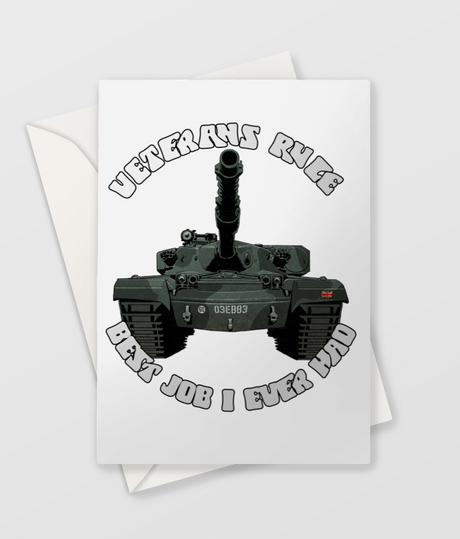 Veterans Rule Chieftain Tank Military Greetings Card