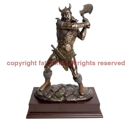 VIKING With Axe Cold Cast Bronze Statue