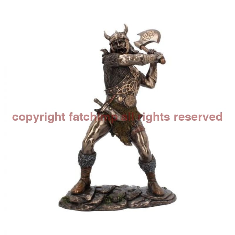 Viking With Axe Cold Cast Bronze Statue Military