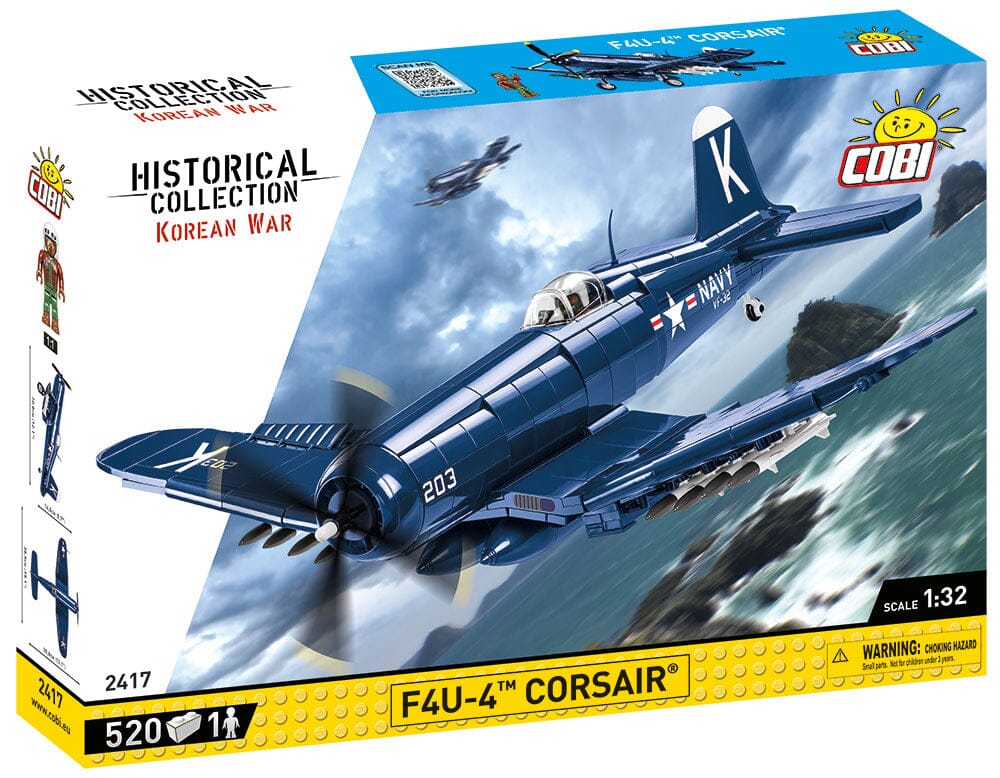 Vought F4U-4 Corsair brick plane model - COBI 2417 - 520 bricks