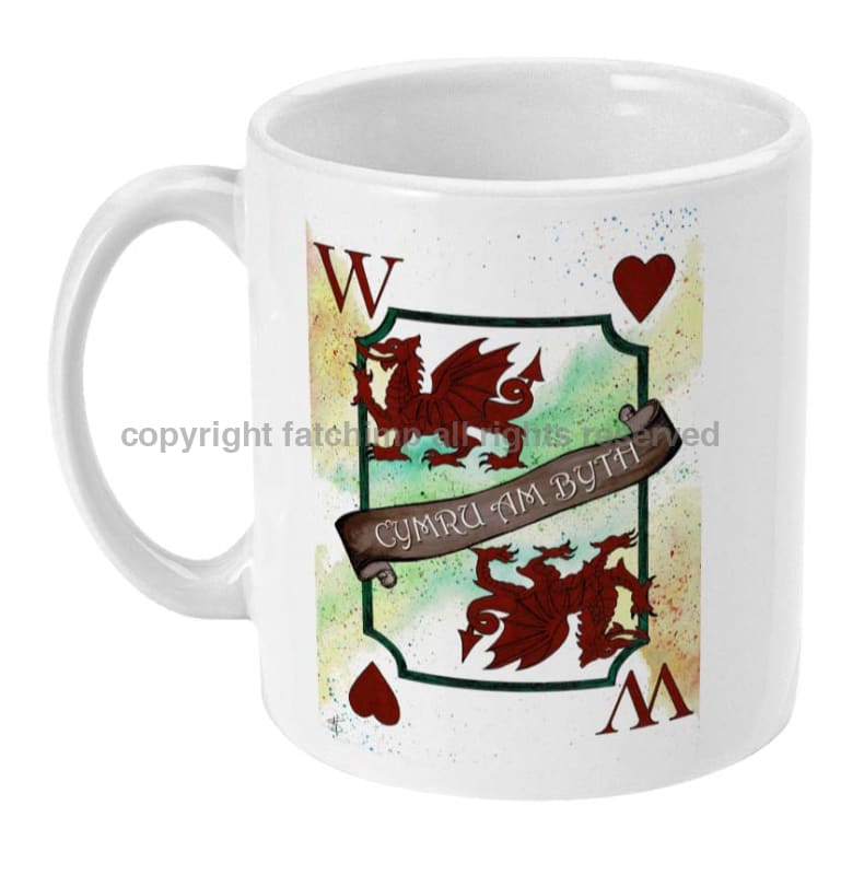 WALES FOREVER Playing Card Art Ceramic Mug