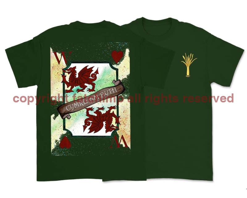 Wales Forever Playing Card Art Double Side Printed T-Shirt