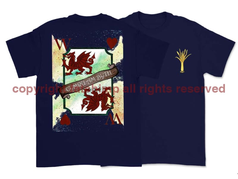 Wales Forever Playing Card Art Double Side Printed T-Shirt