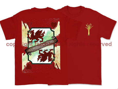 Wales Forever Playing Card Art Double Side Printed T-Shirt