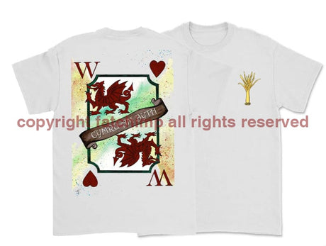 Wales Forever Playing Card Art Double Side Printed T-Shirt