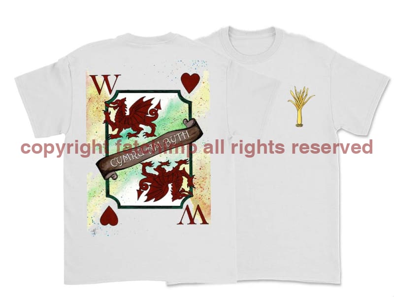 Wales Forever Playing Card Art Double Side Printed T-Shirt