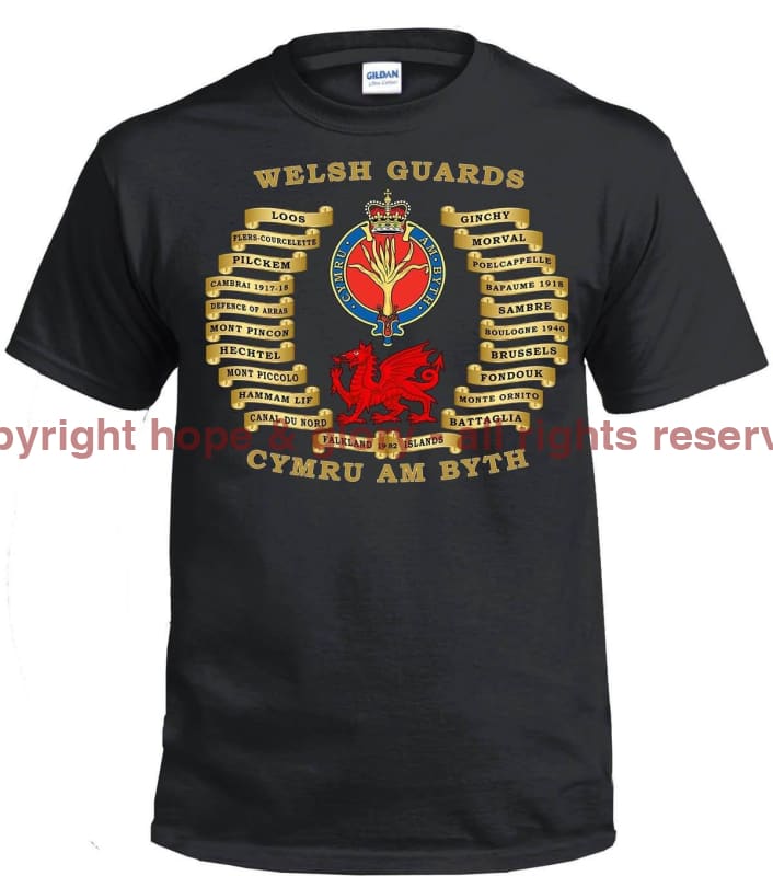 Welsh Guards Battle Honours Printed T-Shirt
