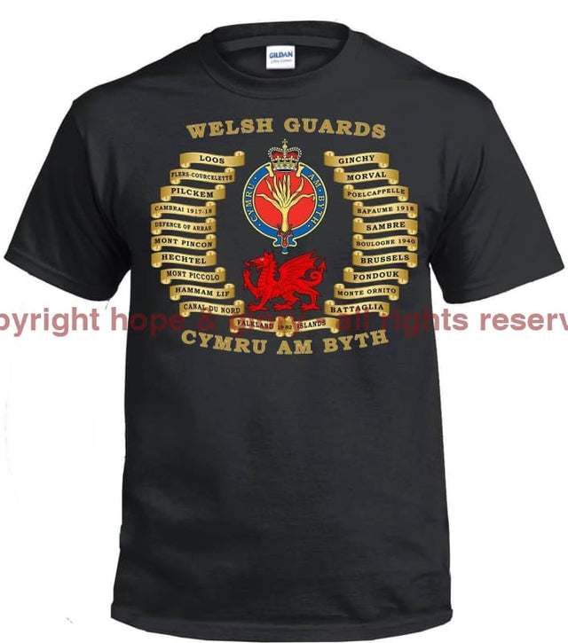 Welsh Guards Battle Honours Printed T-Shirt