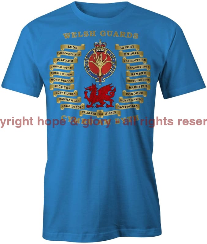 Welsh Guards Battle Honours Printed T-Shirt