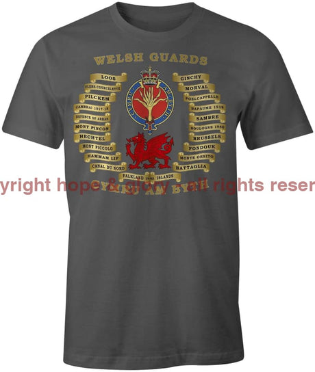 Welsh Guards Battle Honours Printed T-Shirt