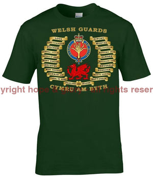 Welsh Guards Battle Honours Printed T-Shirt