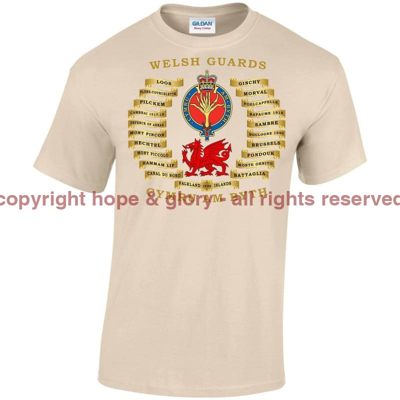 Welsh Guards Battle Honours Printed T-Shirt