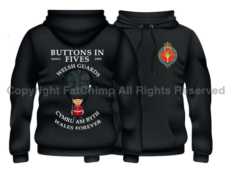 Welsh Guards Buttons In Five's Double Side Printed Hoodie