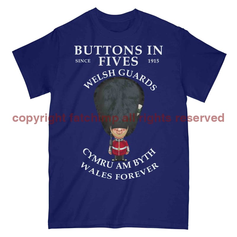 Welsh Guards Buttons In Fives Military Printed T-Shirt