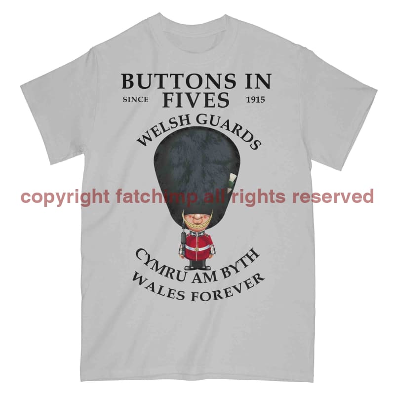 WELSH GUARDS BUTTONS IN FIVES Military Printed T-Shirt