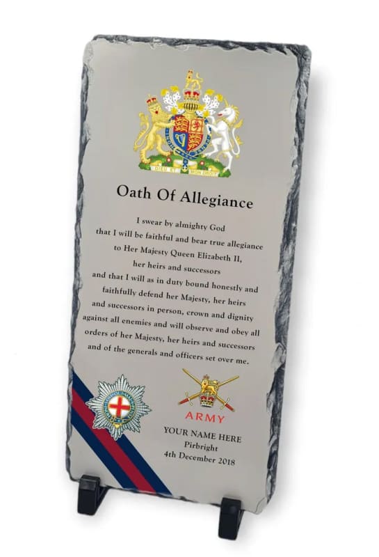 Your Oath Of Allegiance Personalised Rock Slate Presentation Military Plaque