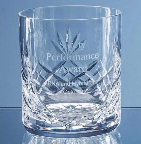 FORCES ENGRAVED 325ML EARLE RANGE PANELLED CRYSTAL WHISKY TUMBLER IN SATIN BOX