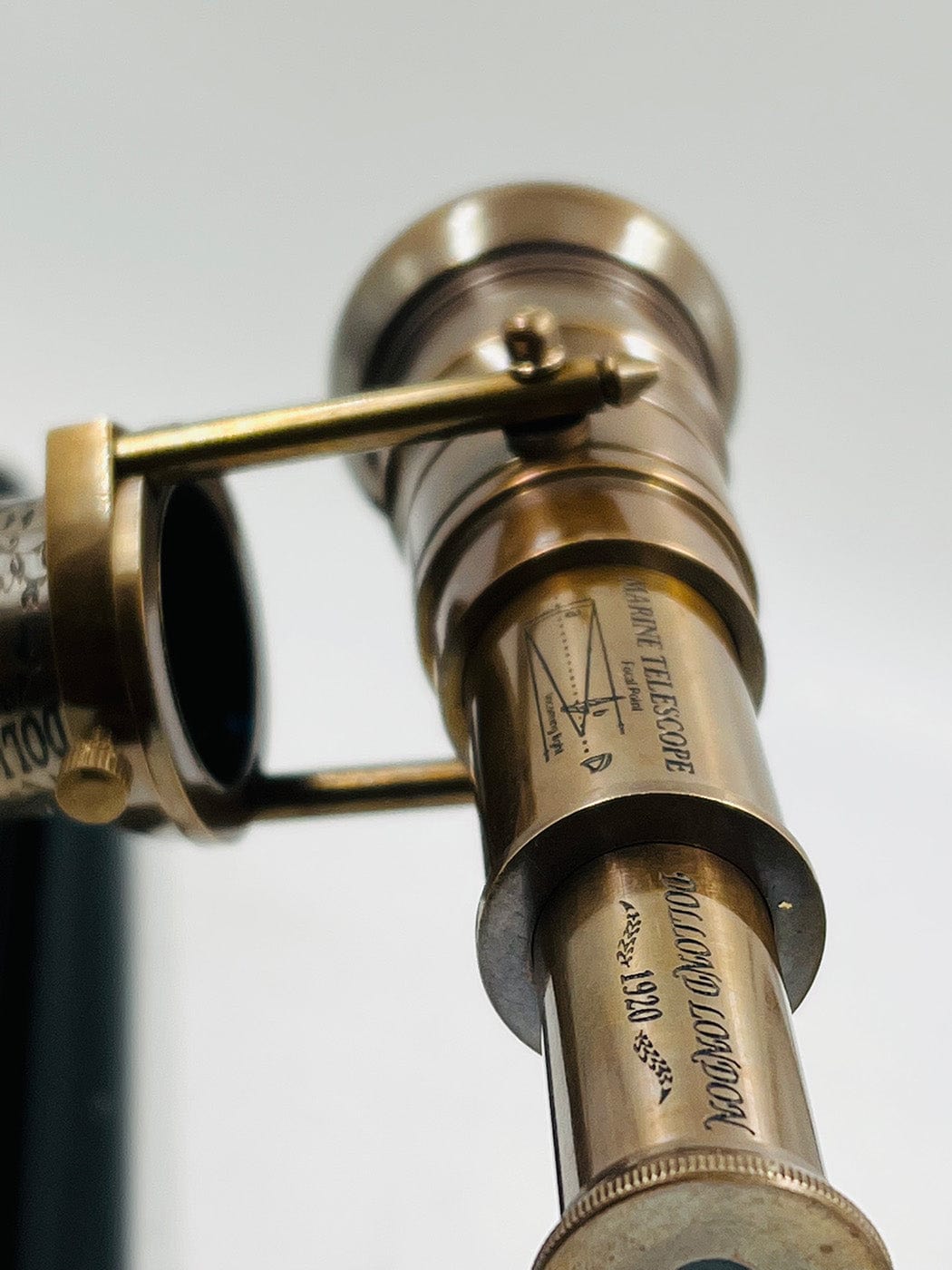 BRASS TELESCOPE & COMPASS HANDLE WALKING STICK