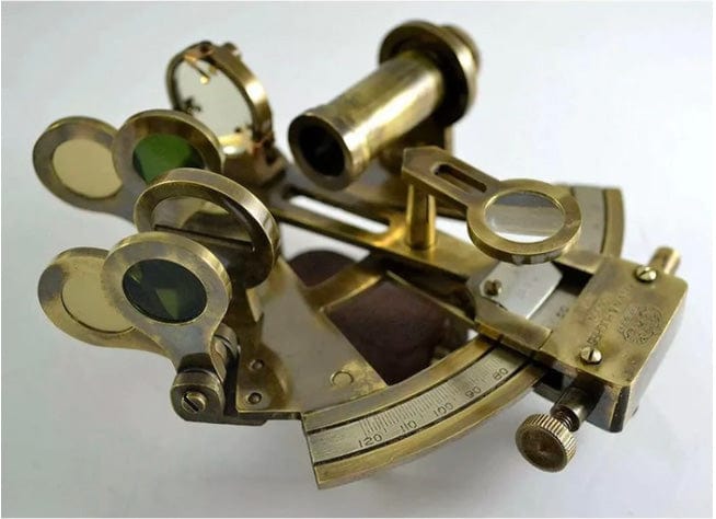 SOLID BRASS SEXTANT WITH HANDMADE LEATHER CASE