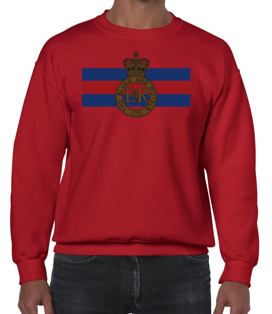 Blues And Royals Cap Badge Front Printed Sweater