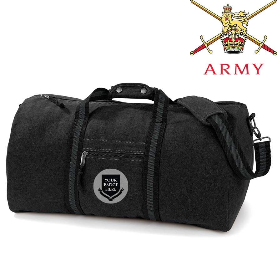 BRITISH ARMY Regiments Vintage Canvas Holdall