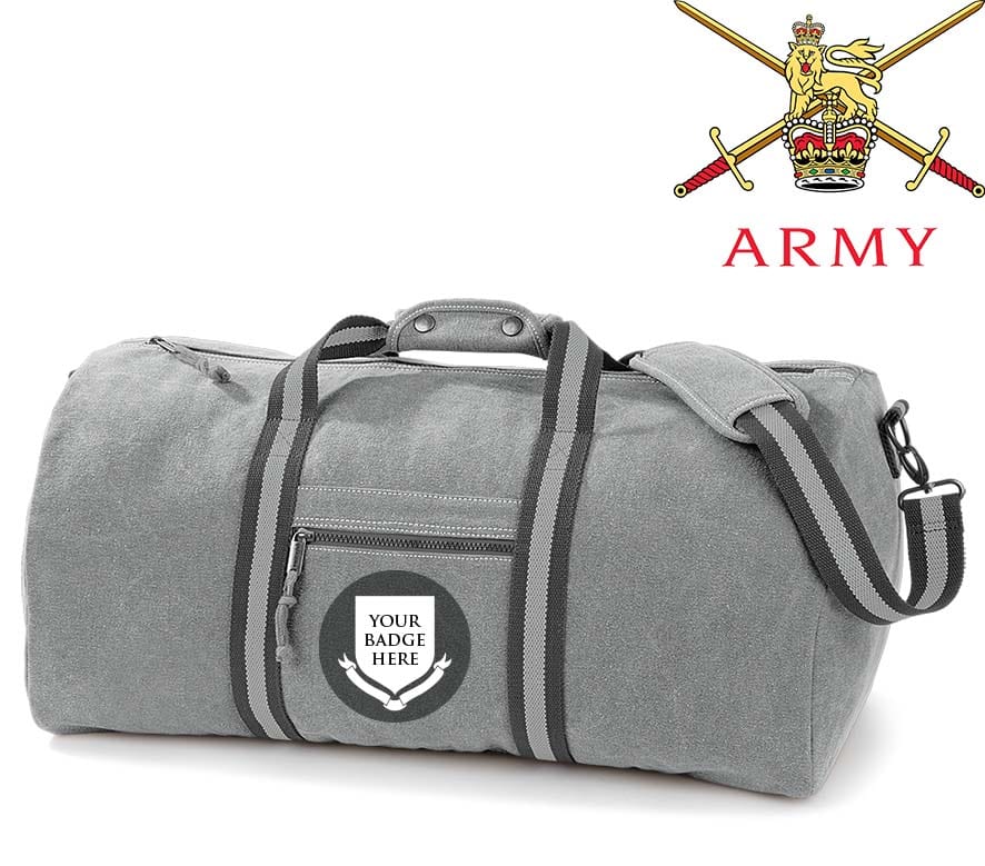 BRITISH ARMY Regiments Vintage Canvas Holdall