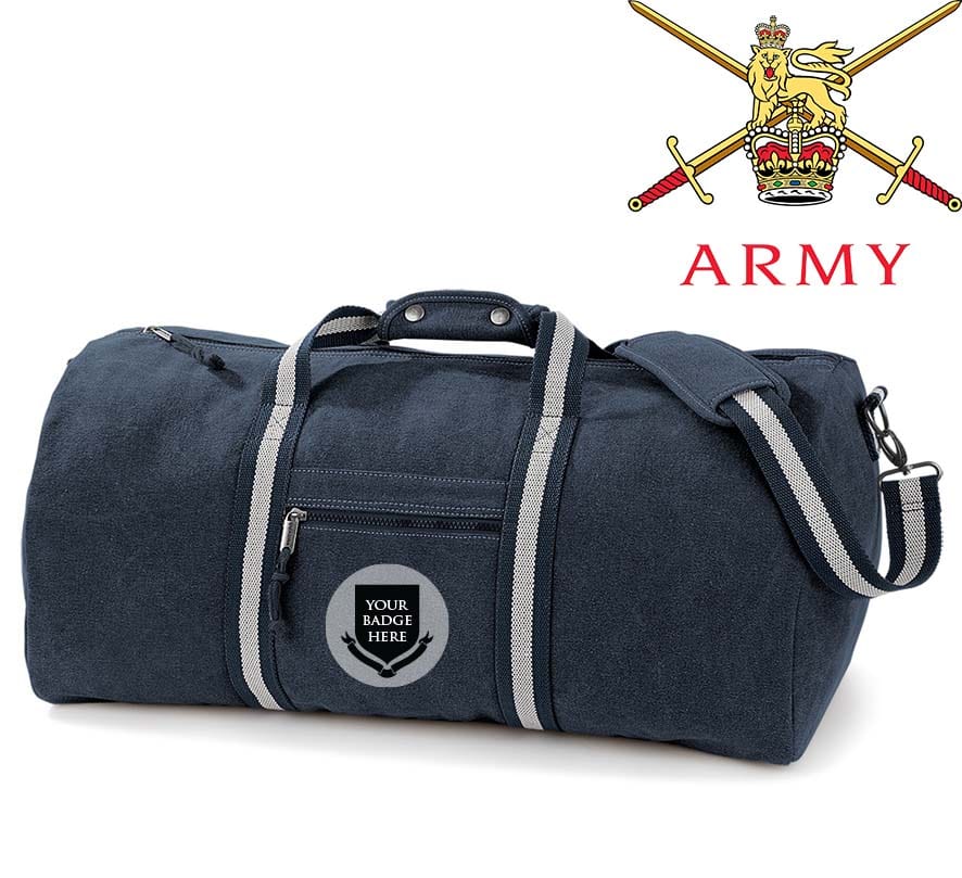 BRITISH ARMY Regiments Vintage Canvas Holdall