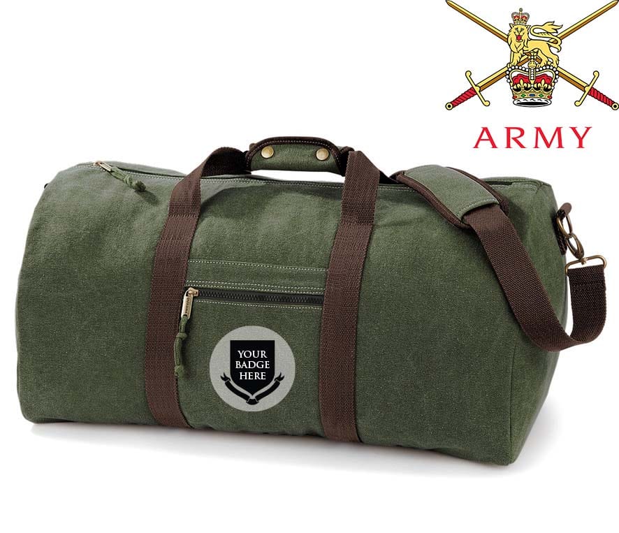 BRITISH ARMY Regiments Vintage Canvas Holdall