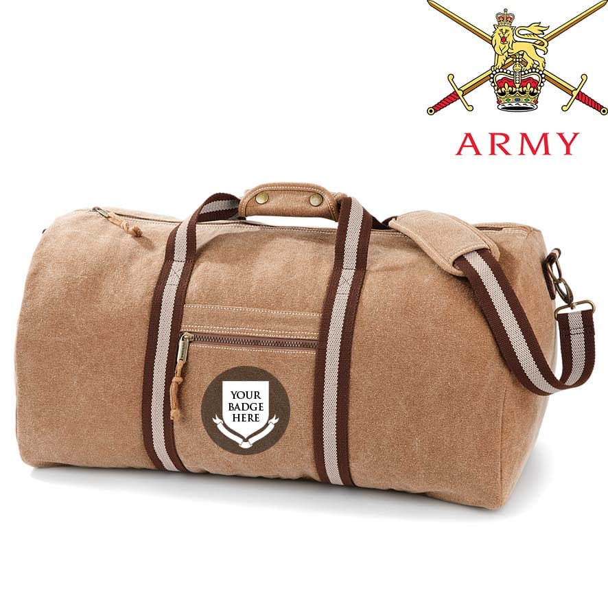 British Army Regiments Vintage Canvas Holdall