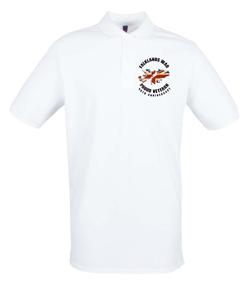 FALKLANDS WAR VETERAN 40th Anniversary Embroidered Polo Shirt