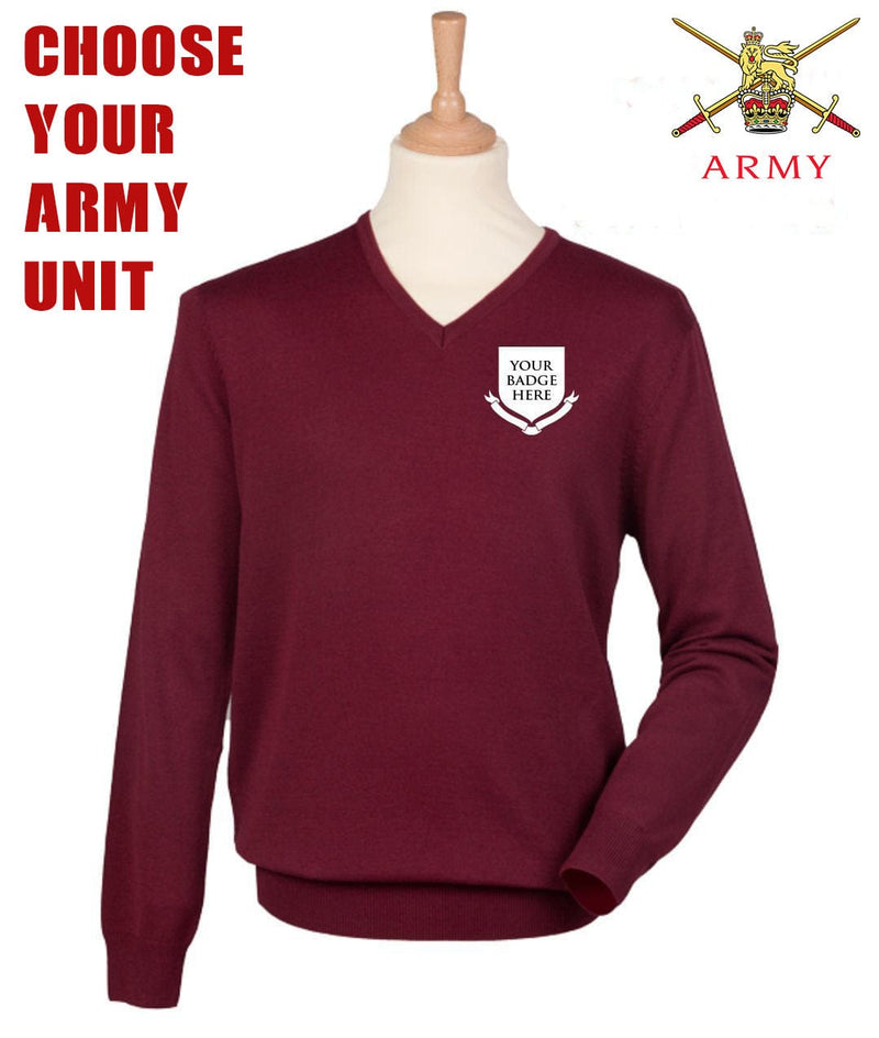 British Army UNITS Regimental Lightweight V Neck Sweater