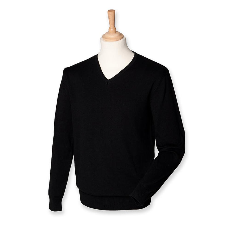 Jumper - Regimental Lightweight Cotton Acrylic V Neck Sweater