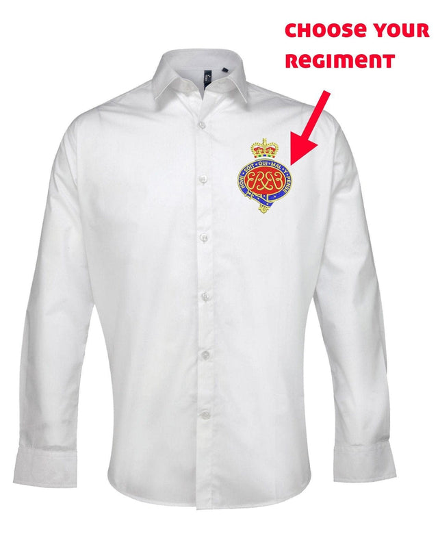 Oxford Dress Shirt - ARMED FORCES ARMY NAVY RAF Embroidered Long Sleeve Oxford Shirt