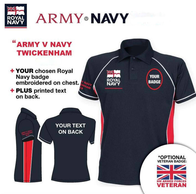 Polo Shirt (Performance) - Army V Navy 2019 Royal Navy Units Men's Performance Polo Shirt
