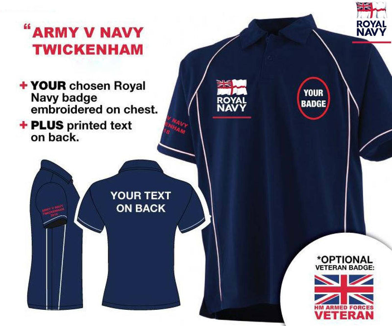 Polo Shirt (Performance) - Army V Navy 2019 Royal Navy Units Men's Performance Polo Shirt