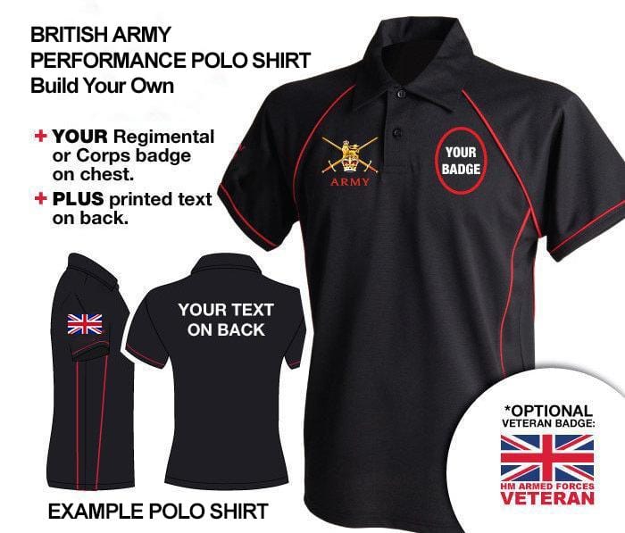 Polo Shirt (Performance) - British Army UNITS 'Build Your Own' Unisex Polo Shirt